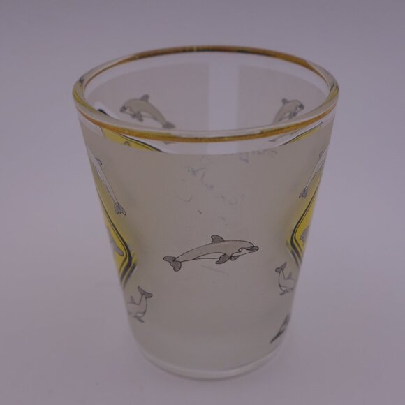 Set of 3 Shot Glasses - Bar Works - Corona - Dolphin X-ING La Jolla w/ Gold Rim - Picture 6 of 15